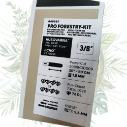 Kit pour tronçonneuse Husqvarna 365,372XP,562XP,565,572XP ou ECHO CS7310SX, avec guide, chaines et kit d'affutage.