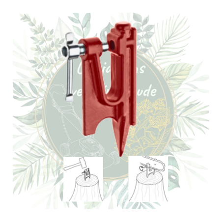 Etau de maintien pour affûtage de chaines de tronçonneuse. Pratique, facile à transporter et pas cher. Utilisable en Forêt.