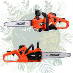 Tronçonneuse à batterie ECHO pas chère. Guide 30cm. Fabrication japonaise. Garantie marque d'origine. Envoi rapide