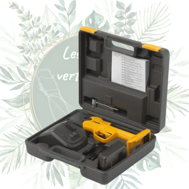 Achat en ligne sécateur à batterie au meilleur prix avec mallette de transport. Coupe facile des arbres, sans fatigue